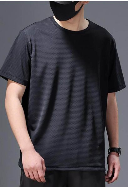 

mens breathable t-shirts man thin ice silk quick dry short sleeves summer casual sport wear male loose tee, White;black