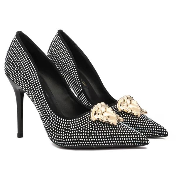 

women dress shoes high-heeled luxurys designers shoediamonds heels black golden gold wedding