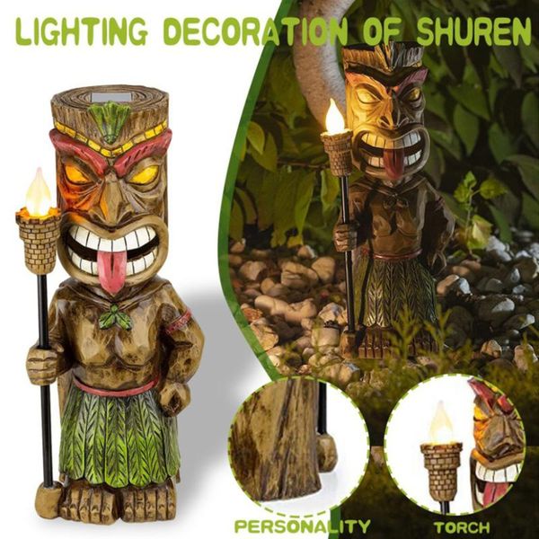 

garden decorations outdoor solar mayan ornaments with torch resin cultural charm crafts for home courtyard stock decoration