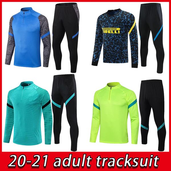 

20 21 inter tracksuit lukaku soccer training suit 2021 eriksen vidal barella hakimi football jacket jogging set, Black