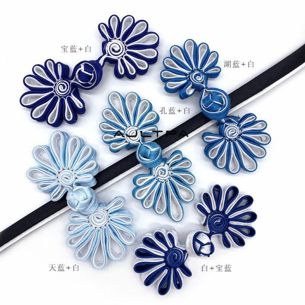 

button 1200pcs vintage style colorful chrysanthemum knot buttons cheongsam diy sewing wedding gift crafts box, Blike;white