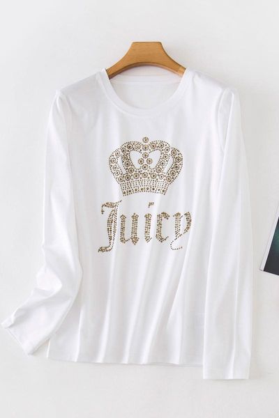 

women's t-shirt letter drill pattern basic long sleeve womens o-neck tshirt casual black white fashion t shirt ladies tee cotton s-2xl