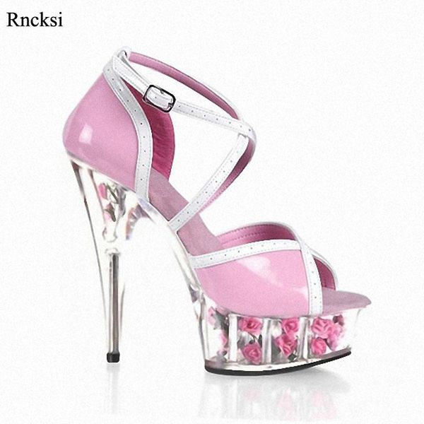 

sandals rncksi beautiful flower detail 15cm high heel platforms pole dance/performance /star /model, party / wedding, Black