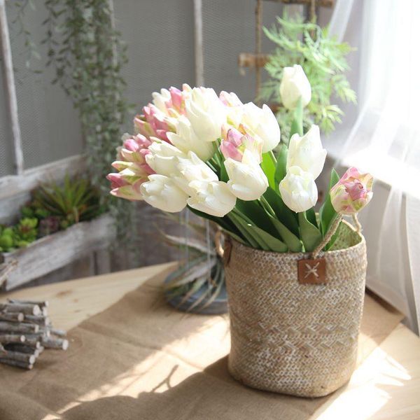 

large tulip artificial flowers bridal bouquet l home wedding decoration deskart fake flower