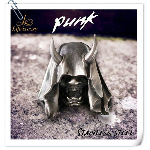 

pendant necklaces gothic vintage 316l stainless steel skull necklace for men fashion punk satan skeleton personality biker jewelry, Silver