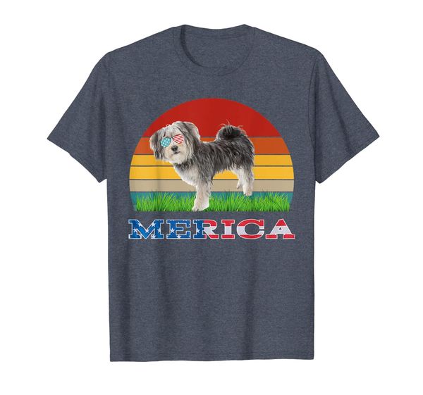 

morkie merica 4th of july patriotic american dog t-shirt, White;black