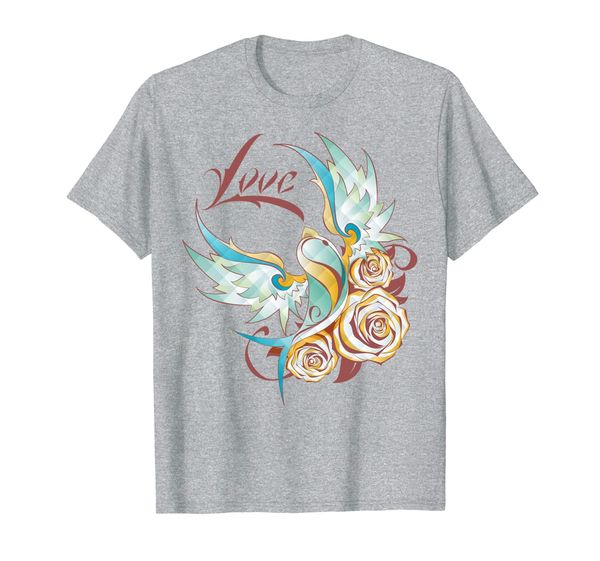 

logobot 3000: tattoo swallow love t-shirt, White;black