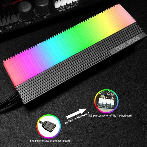 

computer water cooling accessories cm-m7s heatsink radiator cooler m.2 2280 argb ssd heat dissipation pad lappads