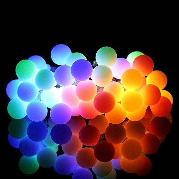 

solar lamps 50 leds small white ball lamp 10m power led string fairy lights garlands garden christmas party decor for outdoor