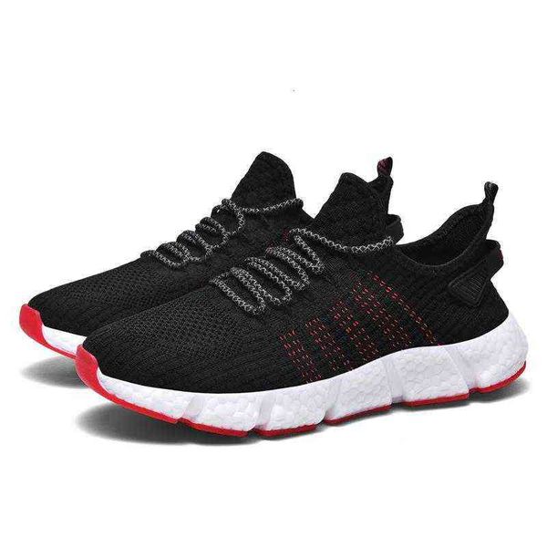 

four seasons men's casual shoes sports flying woven running dad, Black