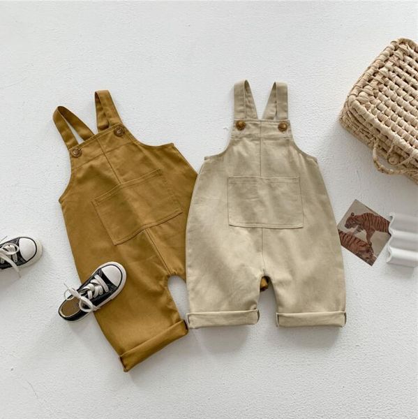 

jumpsuits 2021 stlye girls boys overalls spring cotton fashion kids pants 1-6t qs519, Blue