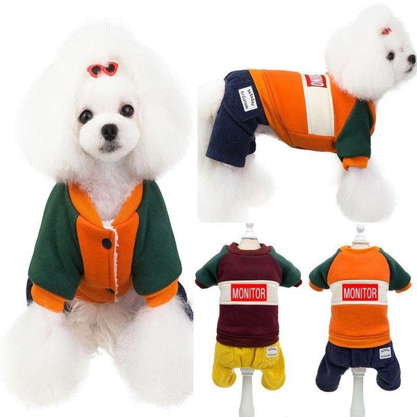 

dog apparel clothes thickened winter coat pet four-legged color in