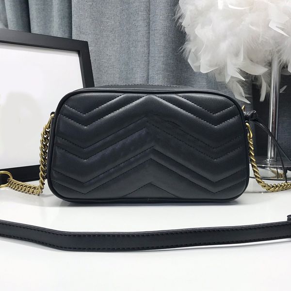 

camera bag chain shoulder bag hand bags fashion genuine leather plain gold hardware letters zipper zig zag ing