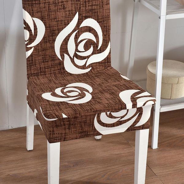 

2021 new flower printing removable chair cover big elastic slipcover modern kitchen seat case stretch chair cover for banquet