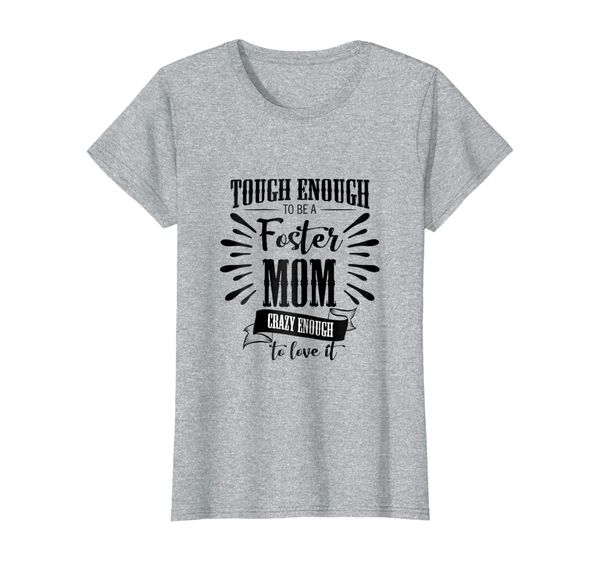 

womens tough enough to be a foster mom foster care t-shirt, White;black