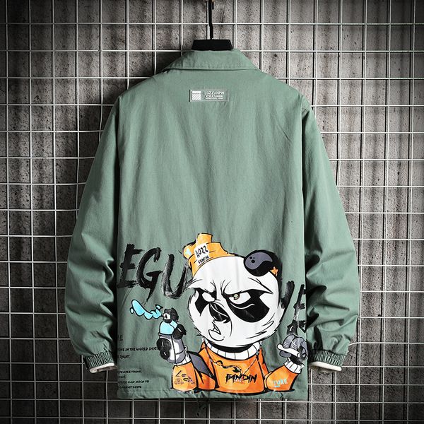 

2021 new dress mens hip hop riot dog printed long sleeve jacket shirts pockets %cotton extended streetwear wb5f, Black