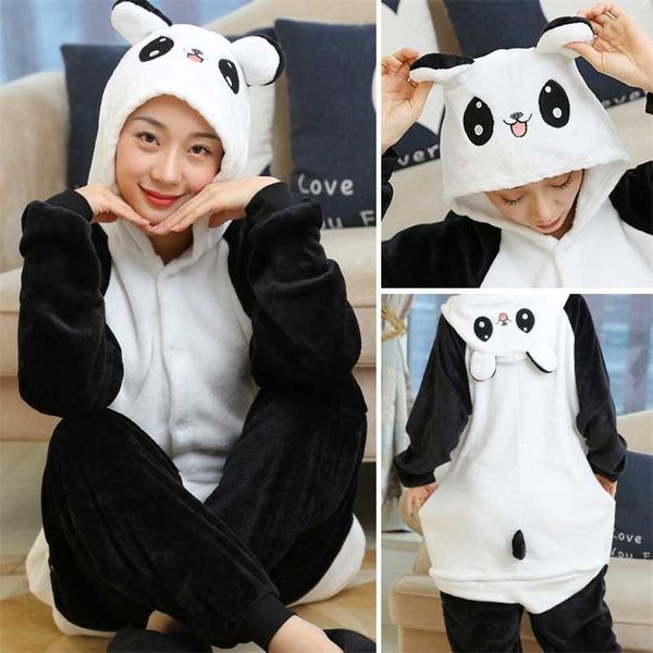 Bambini Orso Panda Pigiama Indumenti da notte invernali Ragazzi Onesies Ragazze Set Stitch Unicorno Totoro Animal Bambini Pigiama Pijama 211130