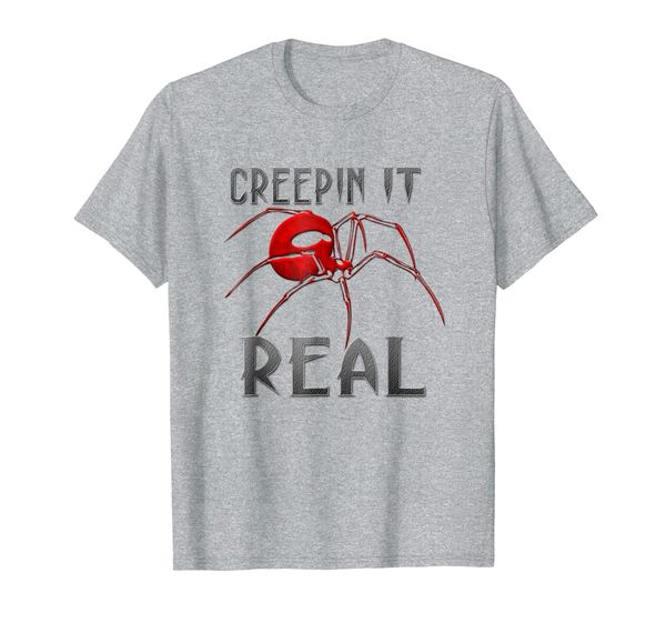 

creepin it real spider shirt kids men women costume tshirt, White;black