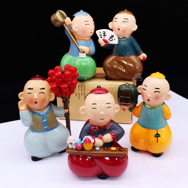 Vintage Beijing Cerâmica Cerâmica Estilo Handmade Boneca Lembrança Presente de Presente Home Tabela Decoração Pessoas Brinquedo Enfeites De Carro Interior Decoração Suprimentos