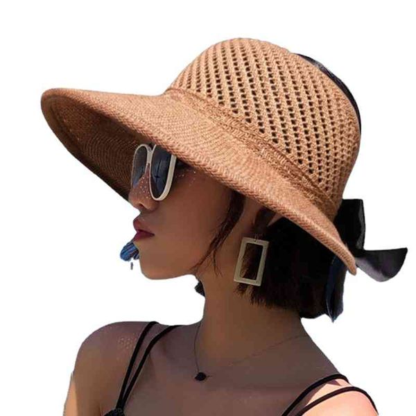 

summer womens sunhat with big brim classic bowknot foldable fashion straw hat beach uv protection female ladies hats, Blue;gray