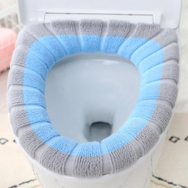 

comfortable velvet coral bathroom toilet seat cover winter toilet cushion cover household closestool mat seat case lid