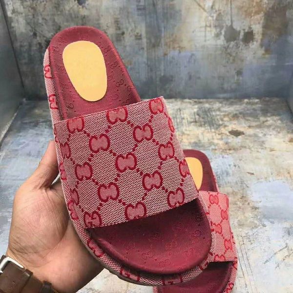 

slippers huizhou 2021 spring and summer cool slipper muffin embroidery heightening net red g family thick soled shoes printed one word slipp, Black