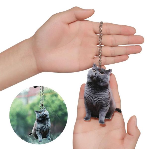 

interior decorations 1pc 3d car rearview mirror cat pendant cute ornaments creativity animal hanging decoration auto accessories