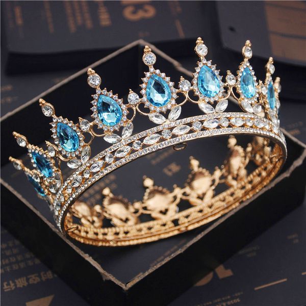 Moda Cabeça a cabeças de noiva Tiaras coroas de cristal jóias de cabelo real de jóias de diadema de diadema acessórios