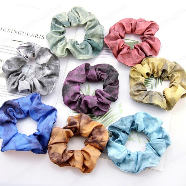 Color Tie Dye Scrunchies Fascia per capelli Porta coda di cavallo Fascia Elastica per capelli Fasce per capelli Scrunchy Corde Scrunchie per donne Ragazze