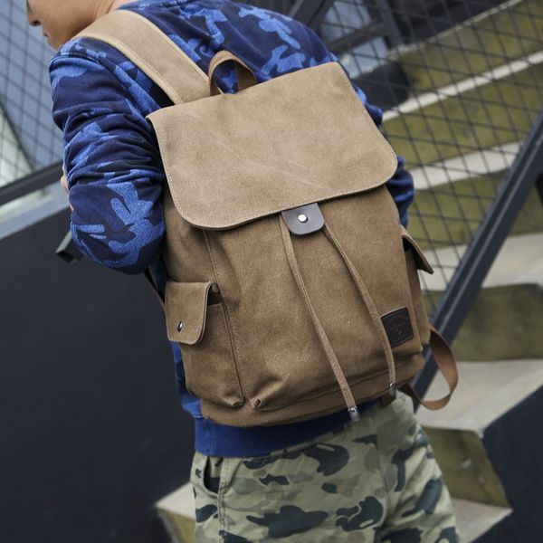 

fashion trend backpack men's and women's casual canvas backpack high school students' schoolbag fm9116