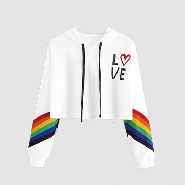 

2021 autumn sweatshirt fashion raiow love printing casual long sleeve hoodies short hooded women swatshirt t7p1, Black