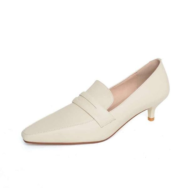 

dress shoes classic colors cow leather pointed toe med thin heels european style design handmade modern pumps l00, Black