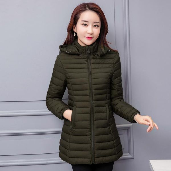 

winter jacket female parka coat long hoodie down cotton jacket plus size 6xl long hooded thick parkas autumn coat women, Black