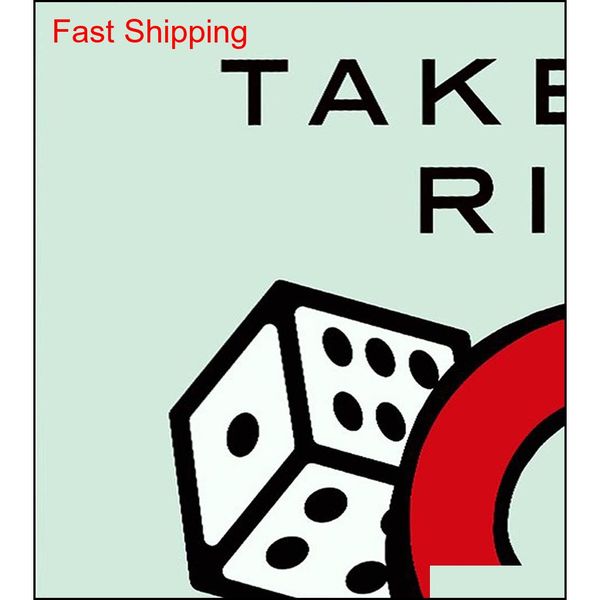 

unframed/take the risk,alec monopoly oil painting, on canvas graffiti art wall decor,office decoration, commer qylhhh wrhome