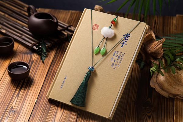 

bookmark line long edition chinese style lotus jade pendant hanging accessory reading mark ancient aestheticism antiquity