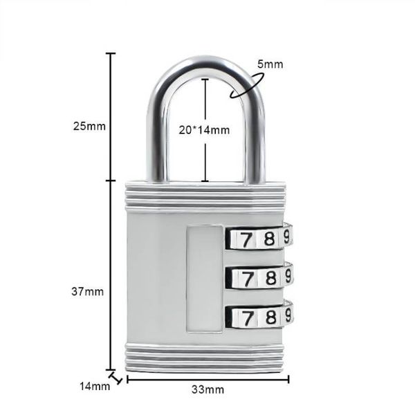 

kerong mini padlock outdoor travel locker security metal student backpack suitcase stationery password locks home