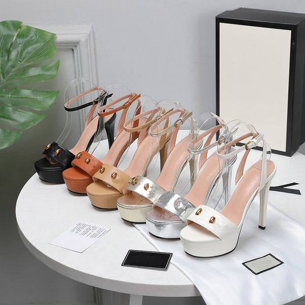 

2021 casual sandals and slippers high heel catwalk classic cartoon simple atmosphere genuine leather quality size wholesale 35-41 with 13cm, Black