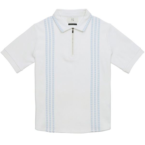 

vogue pattern men's zipper polo shirt comfortable breathable fashionable cool daily travel work party, White;black