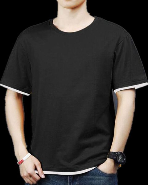 

men's t-shirts 2021 summer street style t-shirt polyester formal shorts delivery camiseta solid wear, White;black