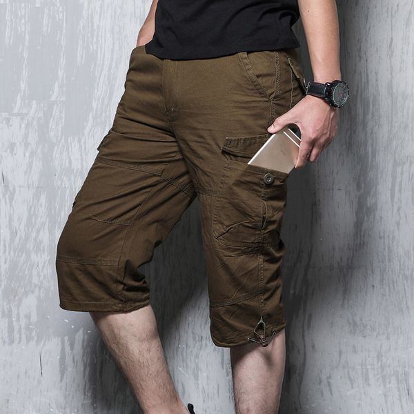 

men ummer lose military beach tactical cargo multi pocket shorts climbing trekking broek, White;black