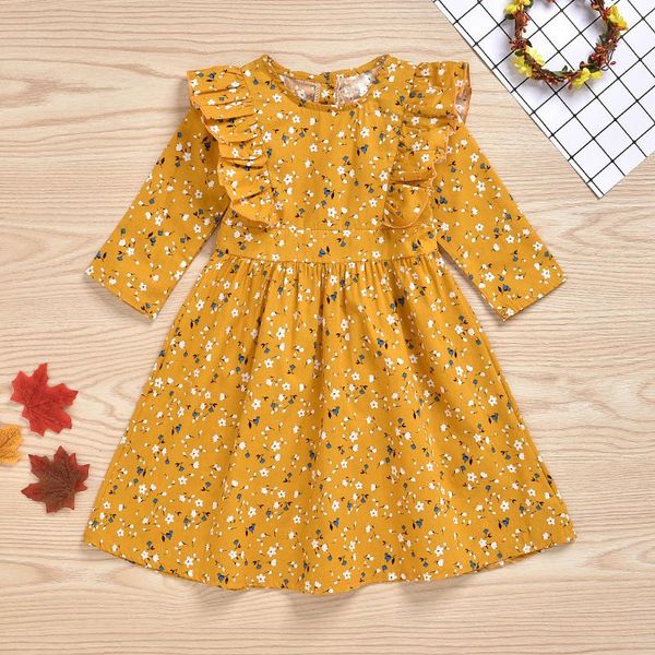 

girl's dresses spring summer dress girls clothes party dess flower kid clothing for children's, Red;yellow