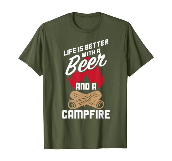 

Funny Camping and Drinking T-Shirt Better with Beer Campfire, Mainly pictures