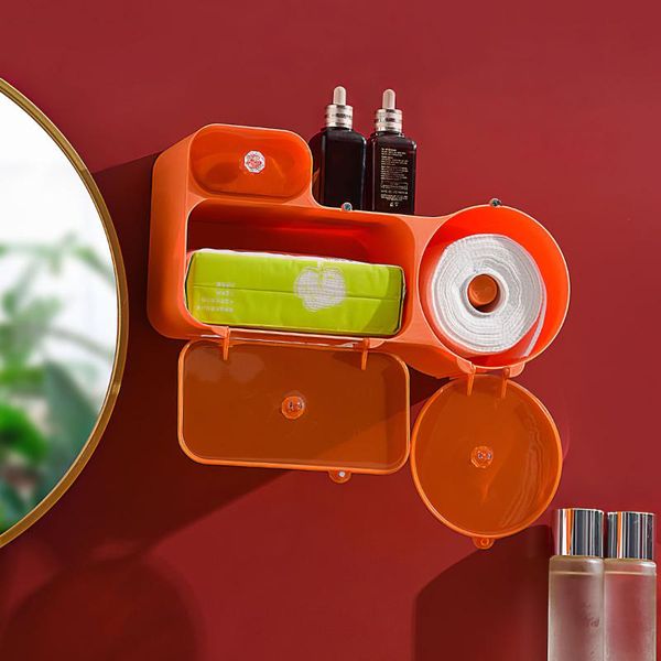 

toilet paper holders wall mounted solid self adhesive waterproof holder makeup office towel home el bathroom