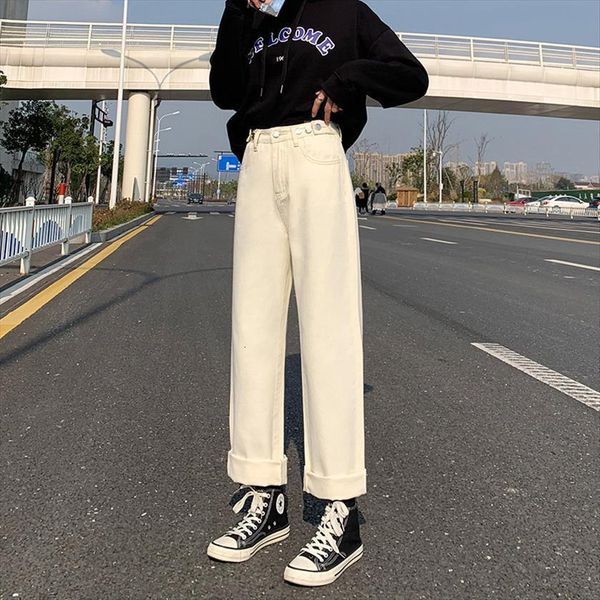 

gary vintage trousers women jean wide leg pants beige blue high waist loose washed full length womens clothing