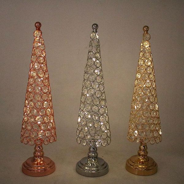 

christmas decorations metal crystal led tree lights home decoration gifts