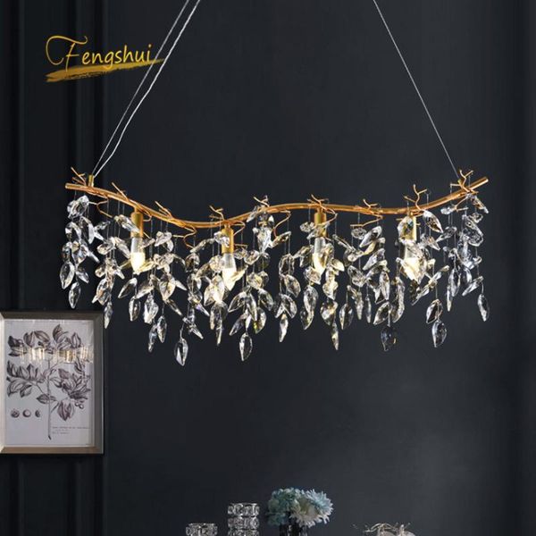 

modern crystal chandelier loft gold luster chandelier for bedroom l hall indoor deco restaurant nordic hanging lamp lighting