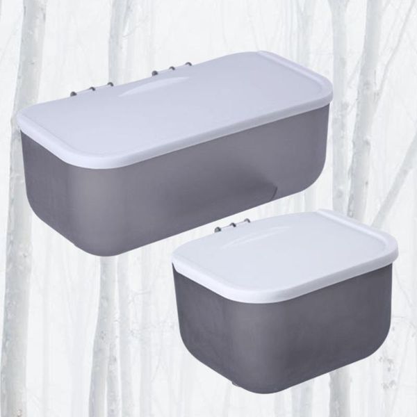 

tissue boxes & napkins 2 pcs multifunction deskcover napkin box waterproof roller paper organize holder with adhesive hook