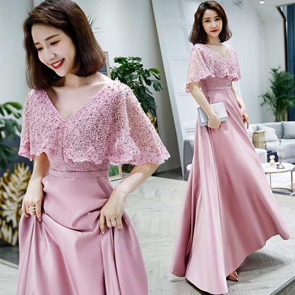 

party dresses darkpink long sweat lady girl women princess bridesmaid banquet performance ball dress gown, White;black