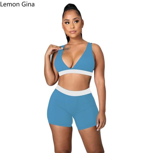 

women's tracksuits lemon gina 2021 summer straps and shorts set 5 colors available from, Gray