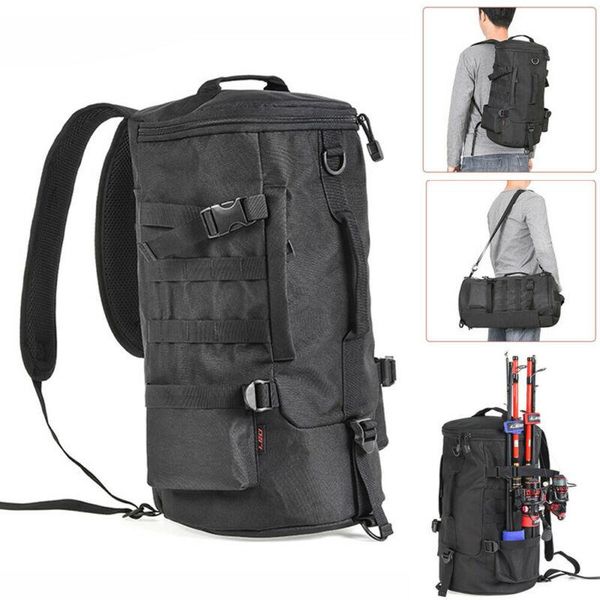 

backpack fishing tackle day tripper large bag waterproof outdoors fashion casual solid multifunction travel